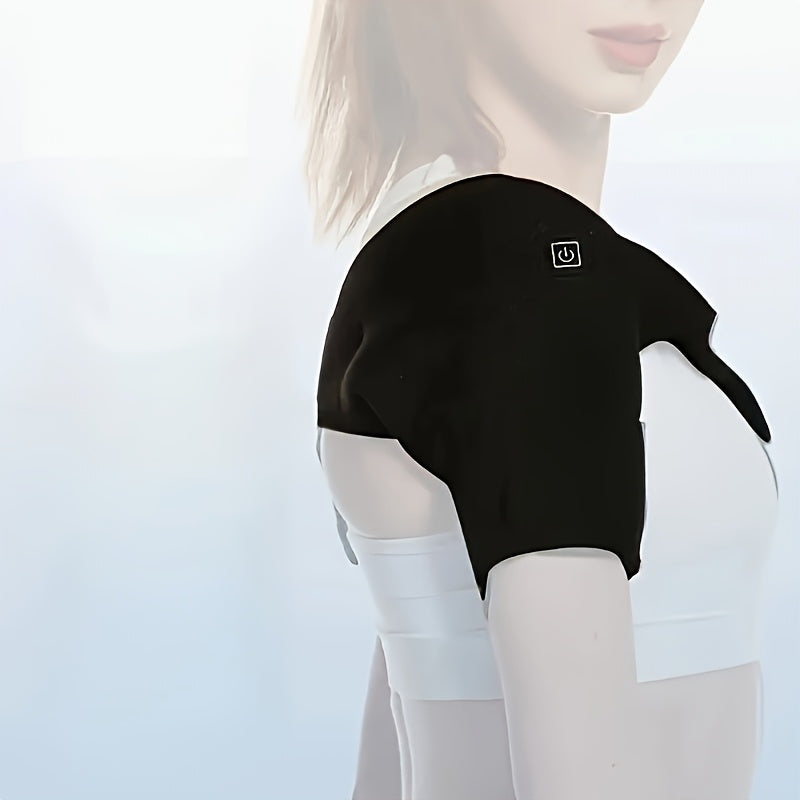 Heated Shoulder Massager with 3 Vibration & Heating Modes, Wireless USB Charging Multifunctional Shoulder Wrap Massager for Pain Relief Relaxation, Gift for Elderly Parents Friends