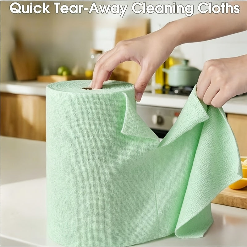 Reusable Microfiber Cleaning Towels 51pcs – Tearable Kitchen Roll Wipes, Absorbent Dish Cloth & Paper Towel Replacement, Multi-Surface Household Cleaning Rags, Eco-Friendly Kitchen Supplies