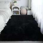 Memory Foam Area Rug Large Black Plush Thick Non-Slip Machine Washable – Soft Rectangular Mat for Bedroom & Living Room – Modern Minimalist Style, Multiple Sizes