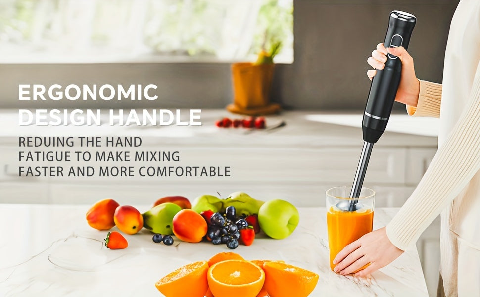 400W Immersion Hand Blender Stick Mixer with 304 Stainless Steel Blades, 2 Speeds & Turbo Mode, Detachable Base – 5-in-1 Set Available, Perfect for Soups, Smoothies, Purees & Baby Food