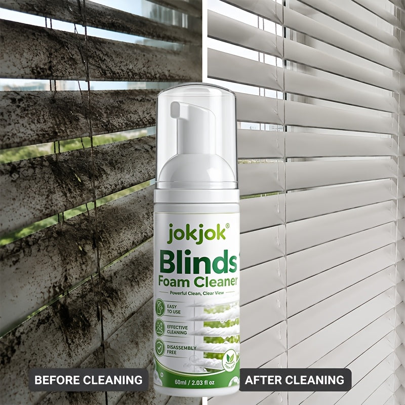 Window Blind Foam Cleaner Spray 2.03 oz – Fast-Drying Glycerin Formula Removes Dust, Stains & Odors from Metal & Plastic Blinds, No Disassembly, Includes Bonus Towel