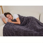 Geometric Pattern Throw Blanket Soft Fluffy Cozy Warm 3D Design Blanket for Couch Sofa Bed Camping Travel Lightweight Flannel Blanket White Blue Grey Multiple Sizes