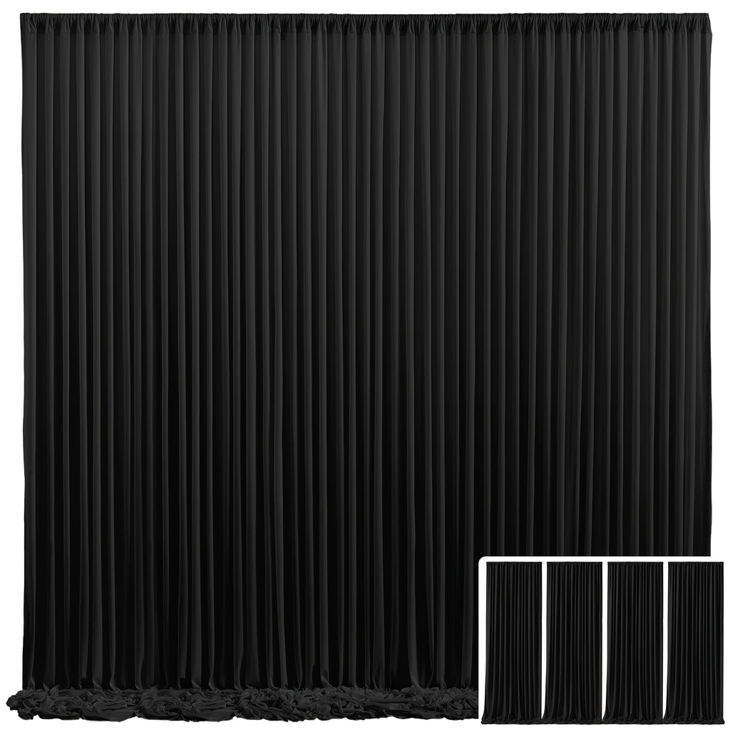 Photo Backdrop 4-Pack Taffeta Draping Background Cloth 5×10 Ft – Opaque Reusable Rod Pocket Panel for Weddings, Birthdays, Baby Showers & Photo Studios | 16 Colors