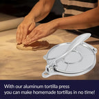 Tortilla Press 6.5" & 8" Professional Dough Press for Tortillas, Roti, Quesadillas & Dumplings – Heavy-Duty Tortilla Maker & Dumpling Mold for Home & Restaurant Use