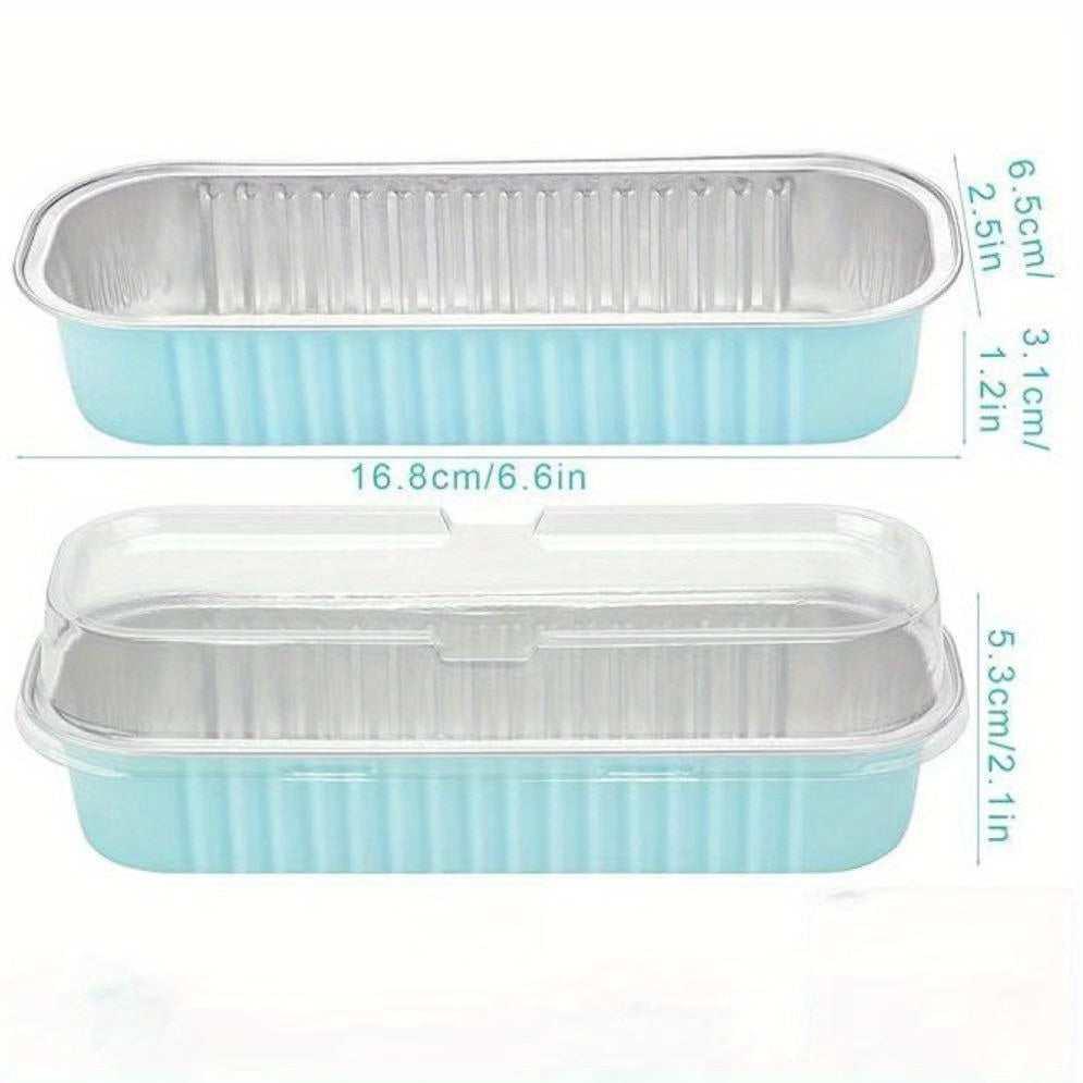 Disposable Mini Cake Boxes 30pcs with Lids & Spoons - Aluminum Foil Baking Cups for Cheesecakes, Custards & Desserts, Party Favor Containers in 5 Colors