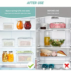 Food Storage Containers Set 6-Piece BPA-Free with Drain Baskets & Lids - Leak-Proof Freezer-Safe Crisper Boxes for Fruits, Vegetables & Meal Prep Leftovers, Reusable Kitchen Organizers