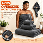 Microfiber Bath Towel Set 4 or 8 Piece – Extra Large 71×35” Ultra-Soft Quick Dry – Includes Bath Towel, Hand Towels, Washcloths & Hair Drying Cap for Bathroom, Hotel & Gym