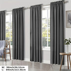 100% Blackout Curtains Rod Pocket 4 Panels - Thermal Insulated Energy Saving Drapes for Bedroom Living Room, 38" & 52" Wide 54"–108" Long, 7 Colors