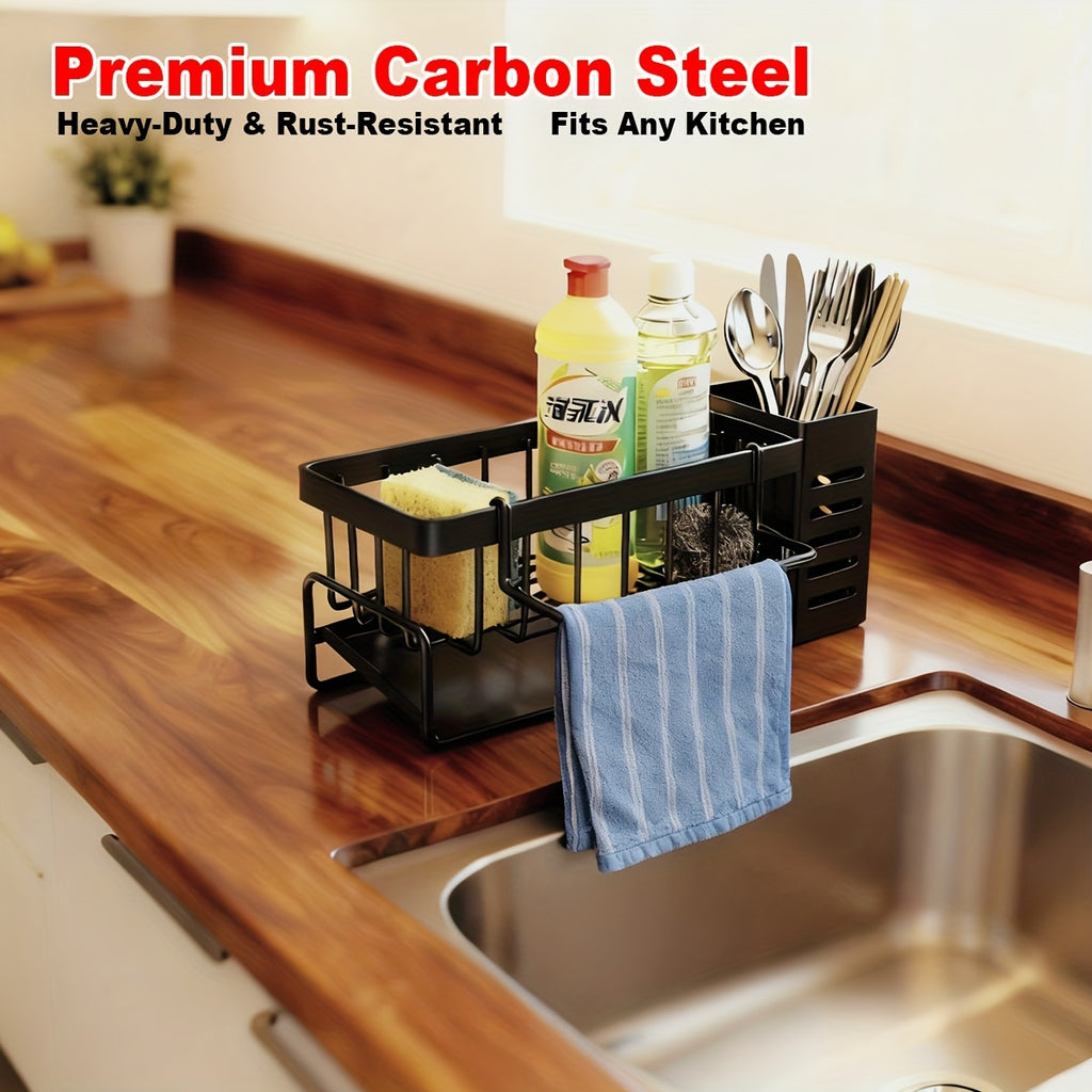 Expandable Cabinet Shelf Organizer Riser – Adjustable Height Kitchen Storage Rack for Pantry, Cupboard, Under Sink & Countertop | Heavy Duty Metal | Space Saver Stackable Shelf | Black & White