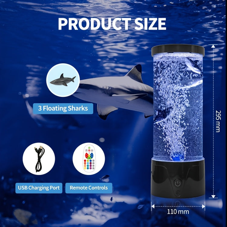 Bubble Fish Lava Lamp 17 Colors 4 Modes LED Artificial Fish Tank Night Light – Battery & USB Powered Mini Bubble Lamp with Remote for Room Decor & Gifts
