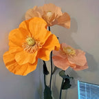 Super Large Poppy Artificial Paper Flowers 1pc – Oversized Handcrafted Paper Art Flower for Wedding Scene, Shop Window & Home Decor, Fake Floral Centerpiece Decoration