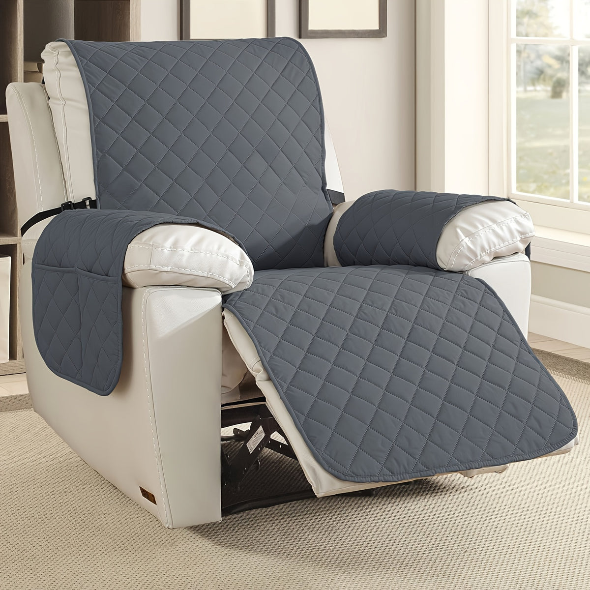Recliner Chair Cover Non-Slip Pet-Friendly Integrated Furniture Protector Slipcover for Armchair Single Sofa Easy Install Machine Washable for Dogs Cats Living Room