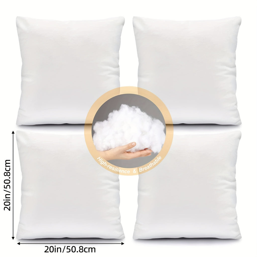 Pillow Inserts 4 Pack White – Choose 12x20, 18x18 or 20x20 Inch | Upgraded Fabric, Waterproof & Soft Touch Options | Square & Lumbar Throw Pillow Stuffer for Couch, Bed, Sofa, Patio & Living Room
