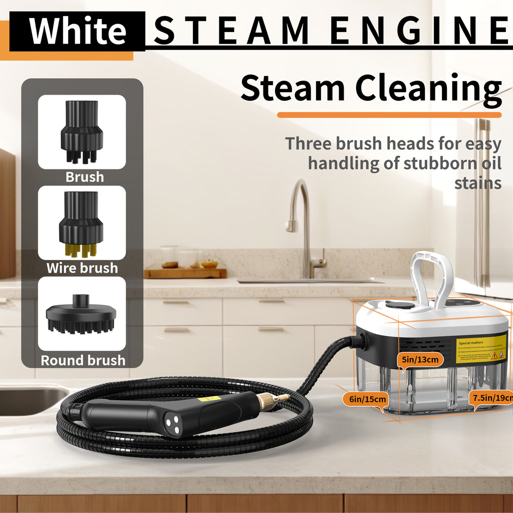 Handheld High Pressure Steam Cleaner High Temperature Portable Steam Mop LCD Display Gear Control 40oz Tank for Kitchen Carpet Sofa Upholstery