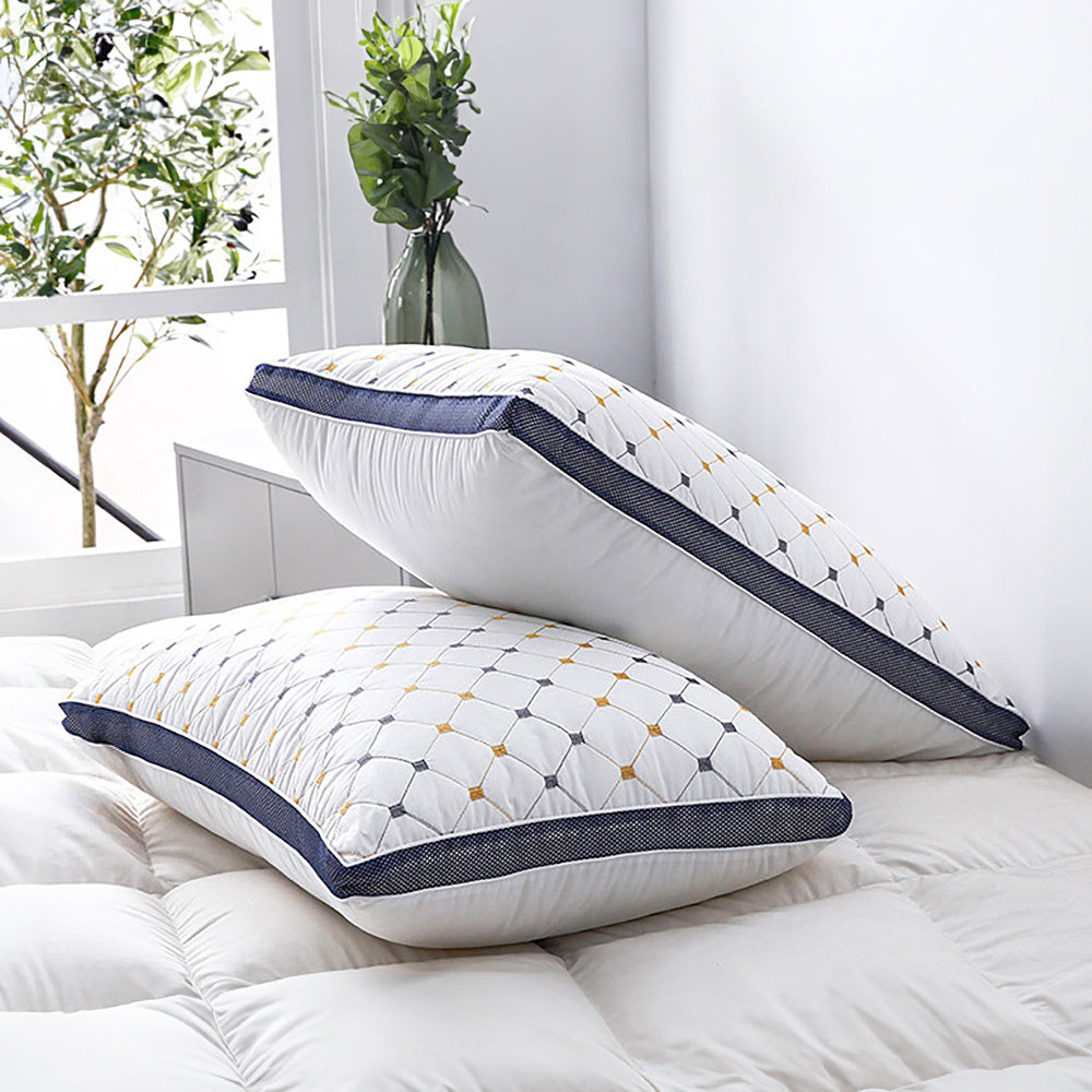 Down Alternative Bed Pillows 2 Pack – Microfiber Fill Neck & Shoulder Pain Relief, Bounce-Back Support, Breathable Mesh, for Side Back Stomach Sleepers, Non-Collapsing Sleep Pillow, 29x19 Inch