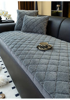 Thickened Faux Rabbit Fur Sofa Cover or Cushion Cover 2-in-1 Non-Slip Machine Washable Pet-Friendly Warm Plush Seat Pad for Bedroom Office Living Room Home Decor