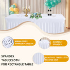 Rectangle Tablecloth with Skirt Wrinkle-Resistant Table Cover for Weddings Birthdays Graduations Black White Red 1 2 4 8 Pcs