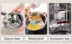Stainless Steel Colander & Mixing Bowl Set – 304 Food-Grade Stackable Strainer Bowl for Washing Vegetables, Fruit & Rice, Dishwasher Safe Kitchen Colander, 7.09" or 11.02" Bowl + Sieve