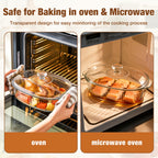 Glass Baking Dish with Lid Set - Borosilicate Casserole Dish with Glass Lid & Silicone Mat, Oven & Microwave Safe, 61oz or 95oz, for Chicken, Pasta, Desserts & Holiday Cooking