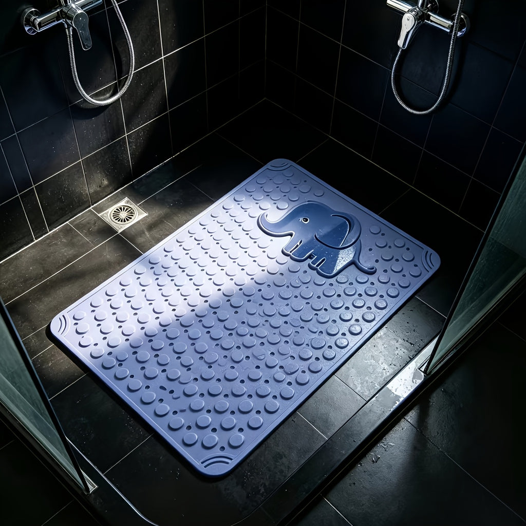 Non-Slip Bath Mat with Massage Buttons - Anti-Slip PVC Shower & Bathtub Safety Pad, 0.35" Thick, Polka Dot Pattern, Rectangular Bathroom Mat for Shower, Tub & Wet Floors - 6 Colors