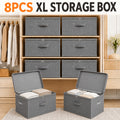 Extra Large Foldable Waterproof Storage Bins 4 or 8 Pack Collapsible Organizer Bags for Clothes Blankets Wardrobe Bedroom Kitchen Books Multi-Purpose