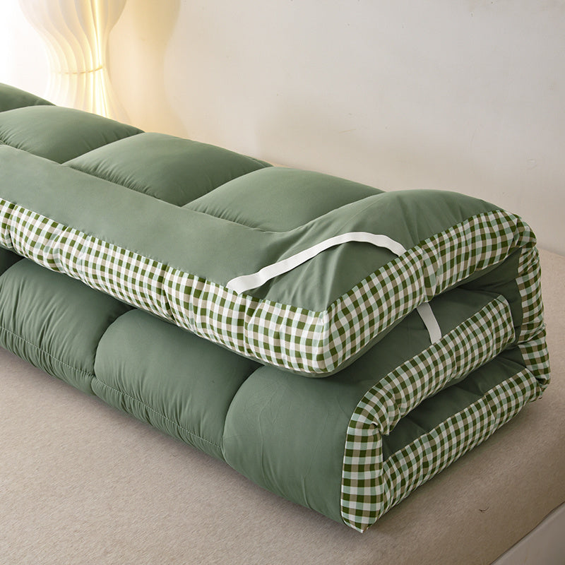 Japanese Plush Roll-Up Mattress Topper | Quilted Fitted Mattress Pad Cover, Breathable Folding Sleeping Pad, Machine Washable Mattress Protector – Twin Full Queen King