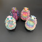 3D Printed Rose Frog & Rose Egg Statue Ornaments Set of 4 – Multicolor Desktop Decoration Figurines for Home Office Party Car Display, Unique Gift for Friends & Family, Random Color