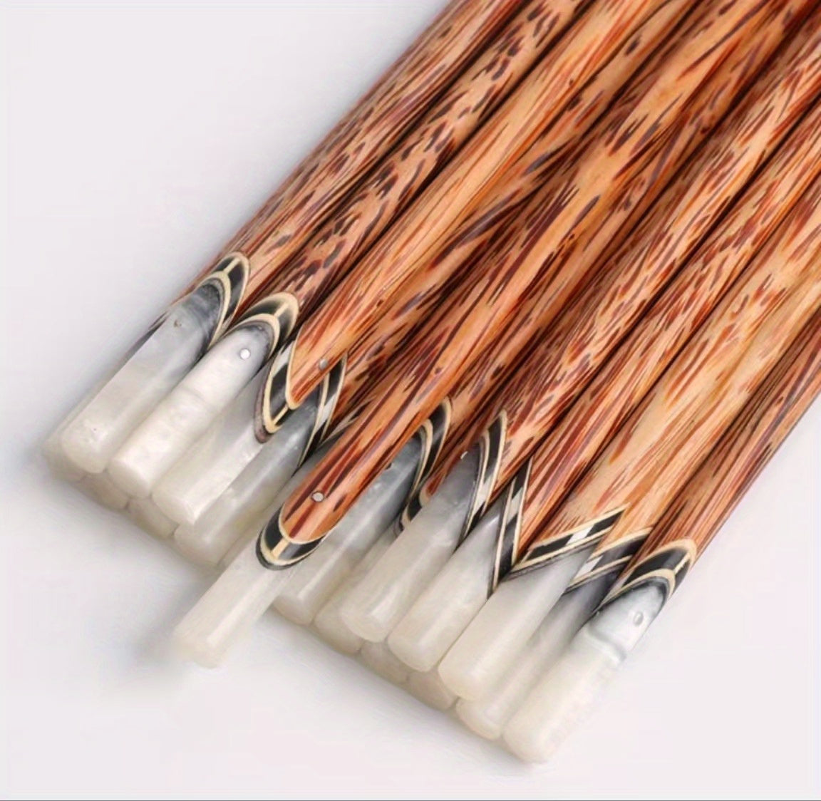 Coconut Wood Chopsticks 5 Pairs Vietnamese Handmade Natural Shell Inlay Anti-Slip Anti-Mold 9.84 Inch Reusable Wooden Chopstick Set for Dining Hotel Home Gift