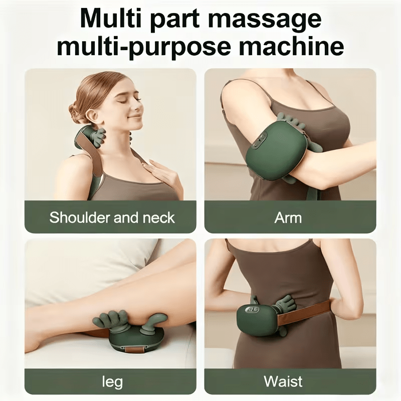 Electric Neck Back Shoulder Massager with Type-C Charging, 3-Speed Deep Tissue Relief, Handheld Percussion Body Massager for Home Use