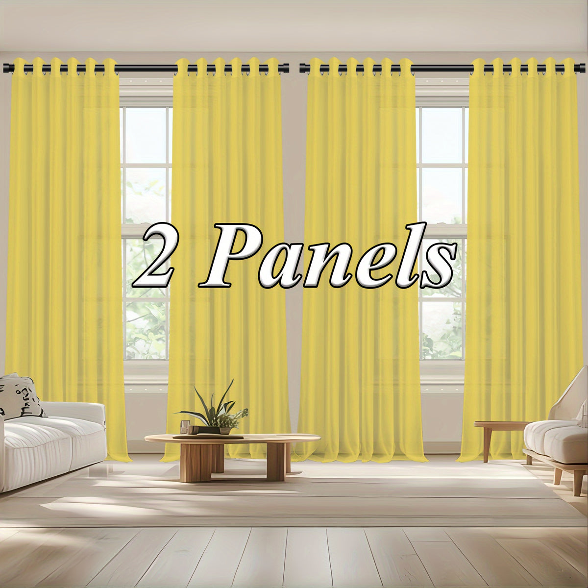 Sheer Curtains Semi Transparent Panels with Top Loop Pleated Header for Bedroom Living Room – Set of 2 or 4, 70-80G Lightweight Fabric, Multiple Sizes & Colors
