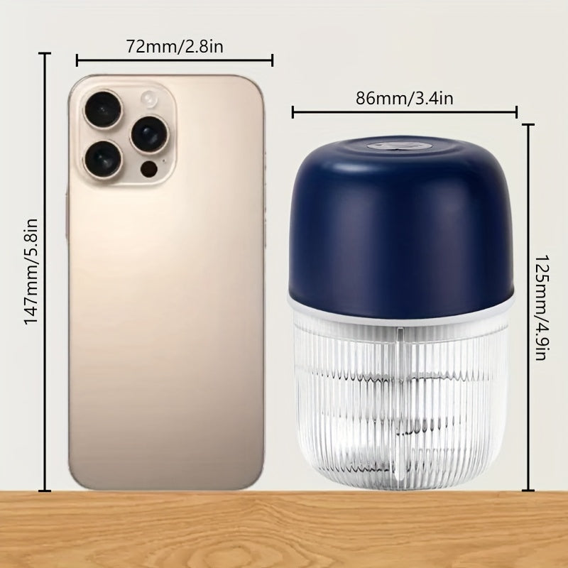 USB Rechargeable Electric Garlic Chopper Mini Portable Food Chopper 6-Blade – Chop Garlic, Ginger, Onion, Chili, Fruits & Meat with One Press | 800mAh Battery