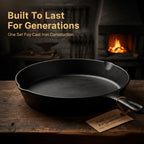 Pre-Seasoned Cast Iron Skillet Set 6” 8” 10” Heavy-Duty Pan for Frying Sauté Cooking & Pizza – Professional Restaurant Quality Cookware