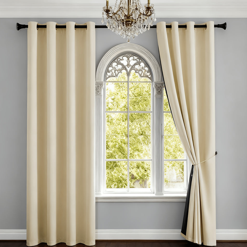 Thermal Insulated Blackout Curtains 2 Panels – 100% Room Darkening Soft Thick Drapes for Bedroom Living Room Office, Modern Window Curtains Easy Care, 3 Sizes 52x63 52x84 52x95 Inches
