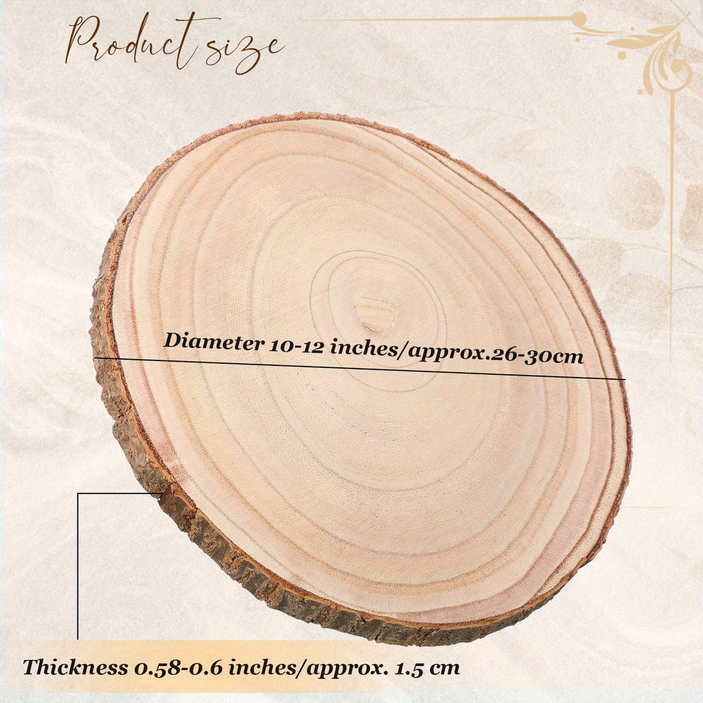 Large Wood Slices 10-12 Inch – 10-Pack Unfinished Natural Wood Rounds for DIY Crafts, Rustic Wedding Centerpieces & Table Decor (Non-Food Contact)