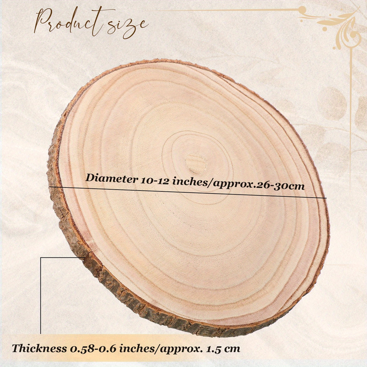 Large Wood Slices 10-12 Inch – 10-Pack Unfinished Natural Wood Rounds for DIY Crafts, Rustic Wedding Centerpieces & Table Decor (Non-Food Contact)