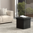 Foldable Storage Cube Ottoman Footstool – 11.6" Hidden Storage, 286 lb Capacity, for Living Room Bedroom Dorm, Ink Black Dark Gray Jelly Pink