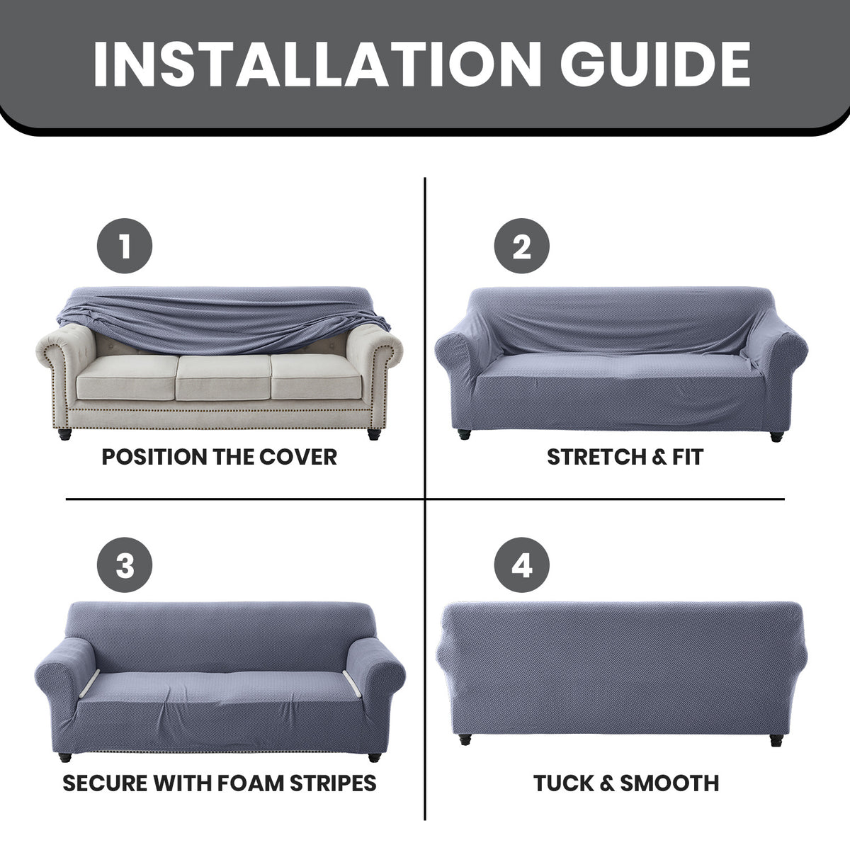 Luxury Spandex Sofa Cover Anti-Slip – Wrinkle-Free Elastic Couch Slipcover, Pet & Scratch-Proof, Machine Washable, All-Season, 7 Colors, 1/2/3 Seater, Living Room Home Decor