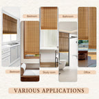 Bamboo Roman Shade – Light Filtering, Adjustable Lift System, Easy Install | Living Room & Home Decor | 13 Sizes | Nuvia Haven