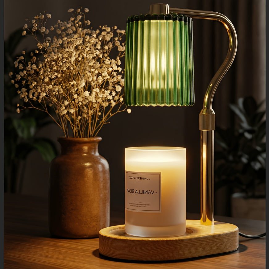 Crystal Lampshade Candle Warmer Lamp with Timer, Height & Light Adjustable Wax Melt Warmer for Jar Candles, Flameless Candle Heater for Bedroom & Living Room, Birthday & Mother's Day Gift for Women (No Bulb Included)
