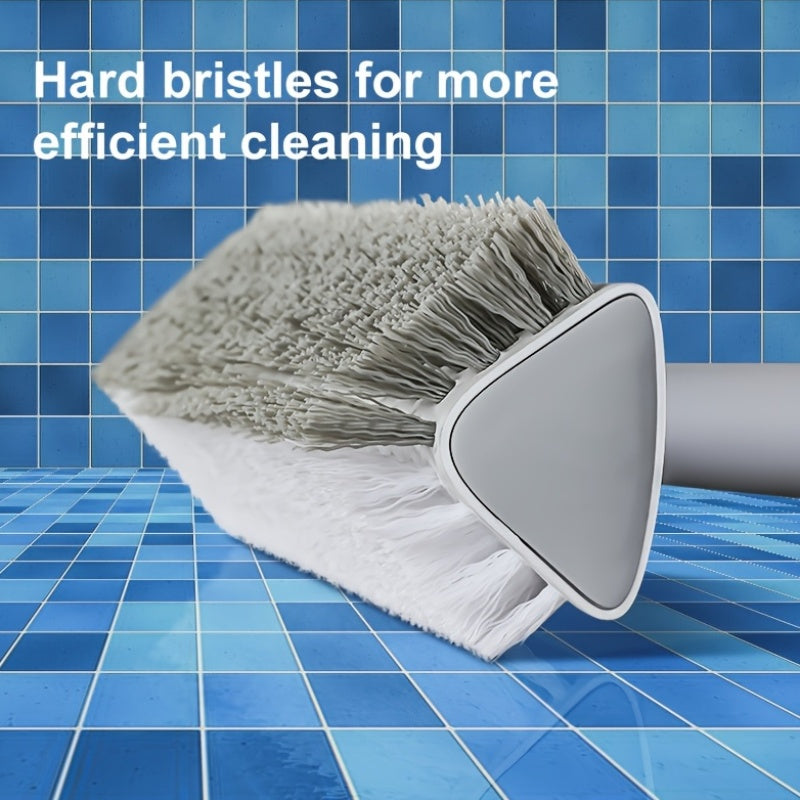 180 Rotating Multi-Purpose Cleaning Brush Long Handle Double-Sided Stiff Bristles Floor Scrubber for Bathroom Kitchen Patio Tile Shower Outdoor