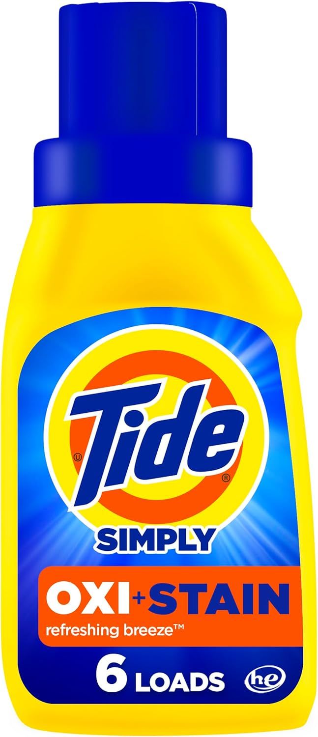 Tide Simply + Oxi Liquid Laundry Detergent Refreshing Breeze 10 fl oz Pack of 12 – OXI Boost Ultra Stain Remover HE Compatible