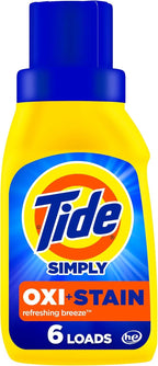 Tide Simply + Oxi Liquid Laundry Detergent Refreshing Breeze 10 fl oz Pack of 12 – OXI Boost Ultra Stain Remover HE Compatible