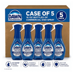 Dawn Powerwash Dish Spray 16oz Heavy Duty Professional Formula, Bulk 2-Pack & 5-Pack, Fast-Acting Grease Cutting Dish Soap Spray for Kitchen Pots Pans