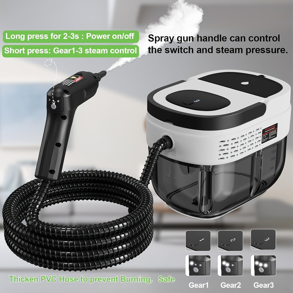 Handheld Steam Cleaner High Pressure 54oz Tank 3-Level Adjustable Handle Portable for Home Car Furniture Grout Bed Bugs 3 Colors