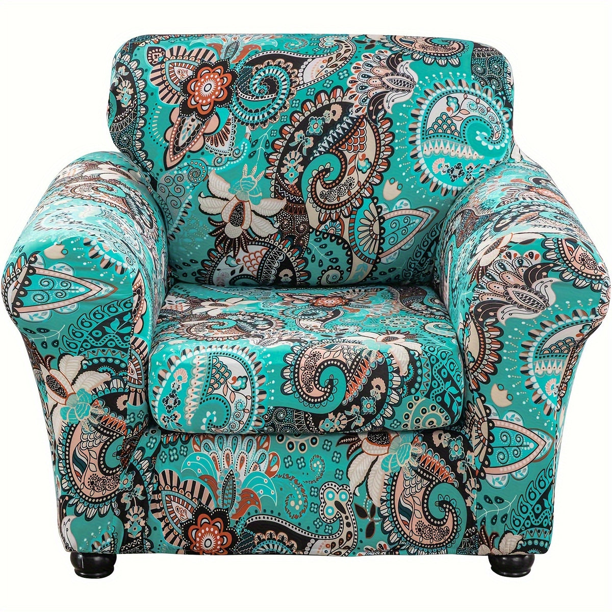 Boho Floral Sofa Slipcover Set with Separate Seat Cushion Covers – Washable Stretch Couch Cover for Armchair Loveseat Sofa, Drawstring Fit, Pet Friendly, 6 Colors