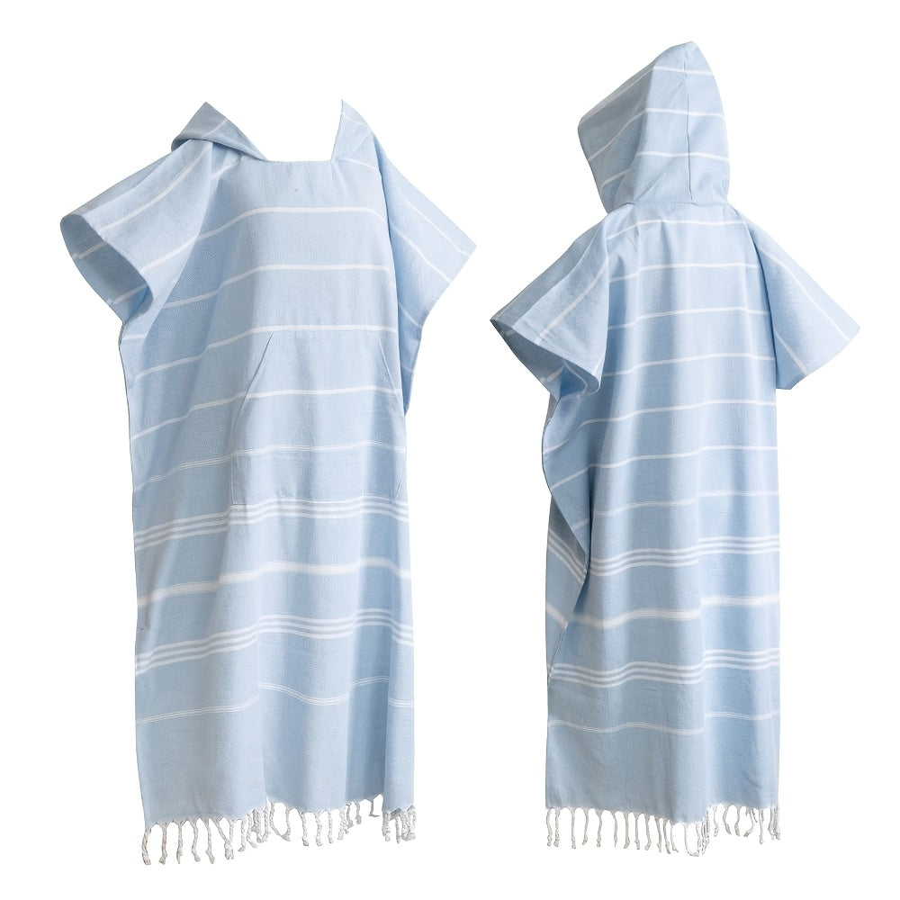 Hooded Surf Poncho Wearable Beach Towel Quick Dry Cotton Changing Robe Sandproof Lightweight for Swimming Diving Surfing Beach Bathing S L Multi Colors