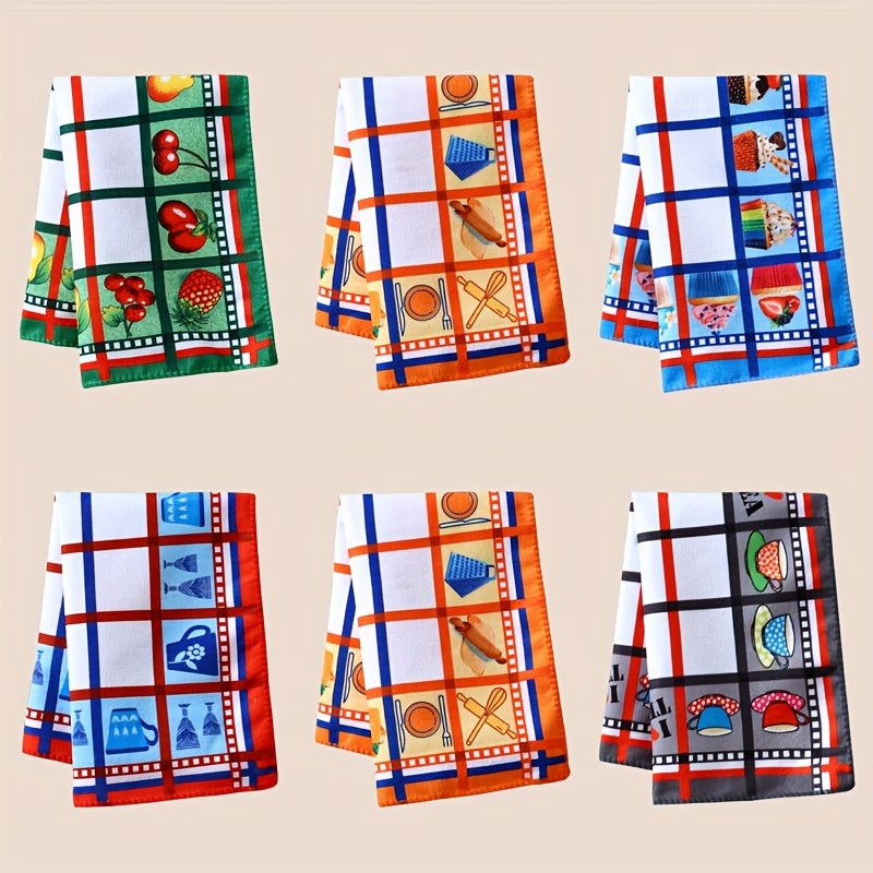 Kitchen Hand Towels Set 6 Pieces – Colorful Printed Tea Towels, Soft Absorbent Holiday Kitchen Cloths for Kitchen Decor & Cleaning