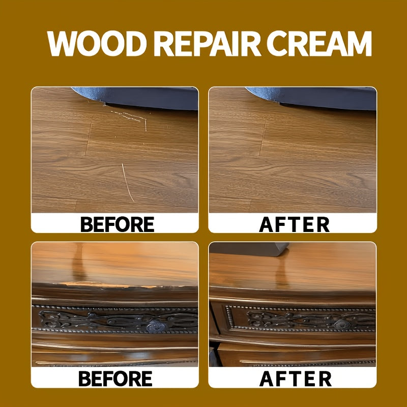 Wood Repair Paste Scratch & Crack Filler, Color-Restoring Wood Putty for Furniture, Doors, Cabinets, Tables, Chairs & Floors, Easy-to-Use Surface Repair Solution