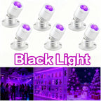 USB UV Black Light LED Mini Spotlights – Connectable 1W UV-A Blacklight for Glow Party, Bedroom Decor, Posters, Halloween & Pet Urine Detection – 2, 4 or 6 Pack