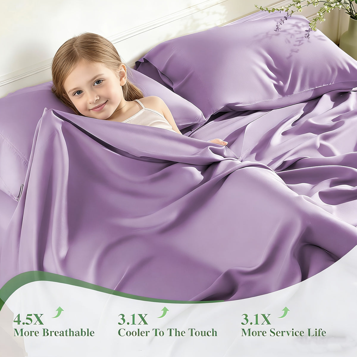 Bamboo Bed Sheets Set 1660TC Ultra Soft Deep Pocket Cooling 3/4pcs – Luxury Fitted Sheet & Pillowcase Set for Twin Full Queen King, 14 Colors